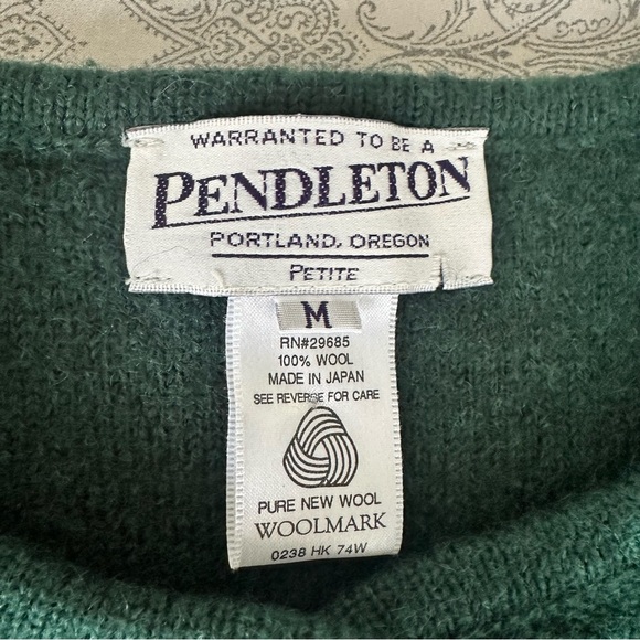 Vintage PENDLETON 100% Wool Cardigan Green - Picture 6 of 6